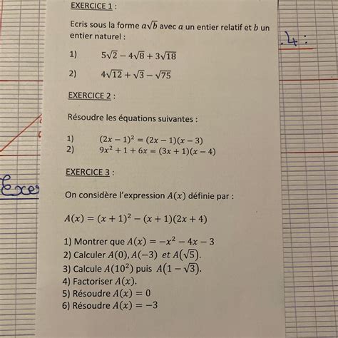 Bonjour Jai Un Dm En Maths Rendre Mais Je Ny Arrive Pas Jai