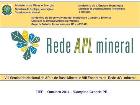 Ppt Fiep Outubro Campina Grande Pb Secretaria De Geologia