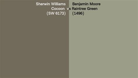 Sherwin Williams Cocoon Sw 6173 Vs Benjamin Moore Raintree Green