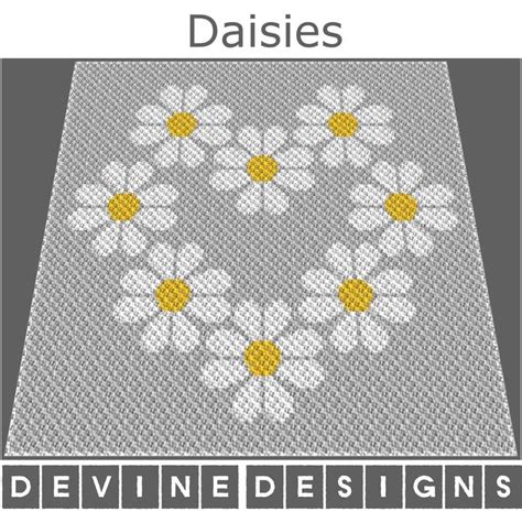 Mini C C Flower Crochet Pattern C C Daisies Graphgan Pattern C C