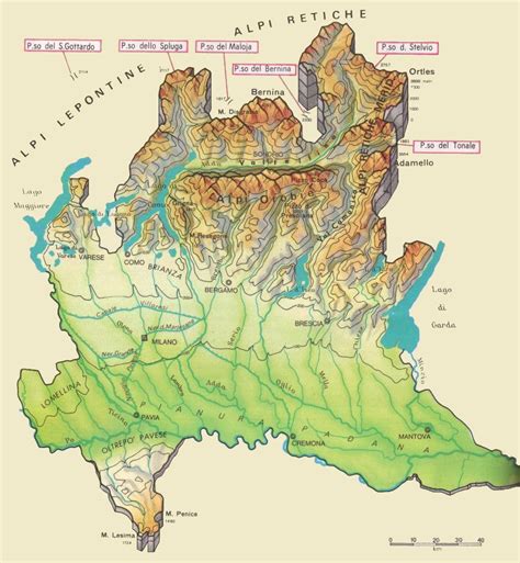 Cartine Geografiche Della Lombardia Italia