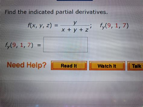 Answered Find The Indicated Partial Derivatives Bartleby