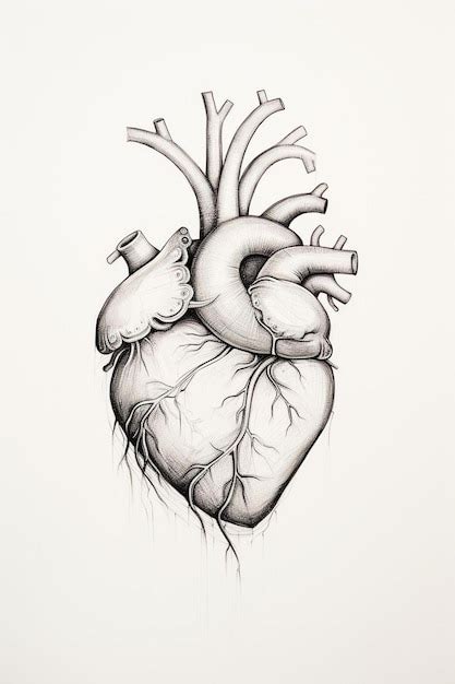 Un Dibujo De Un Corazón Con La Palabra Corazón Escrita Foto Premium