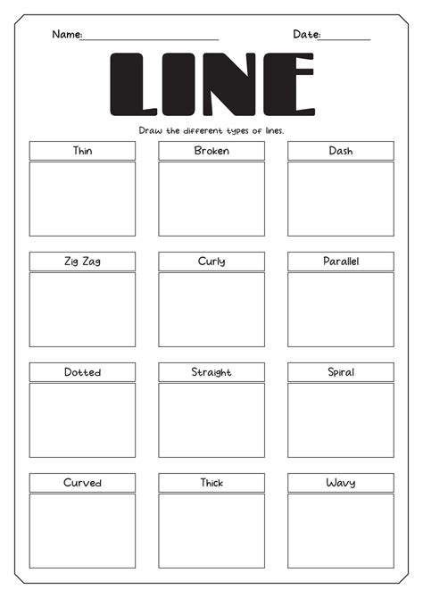 Line Art Worksheets For Kids