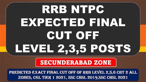 Rrb Ntpc Level Final Expected Cut Off Safe Score Secunderabad