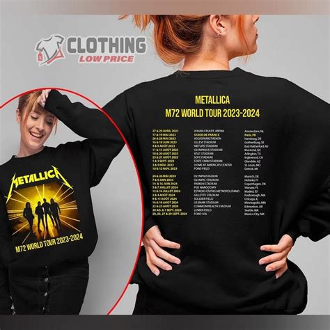 Metallica Band Metal Tour 2023-2024 Event Merch, M72 World Tour 2023 ...