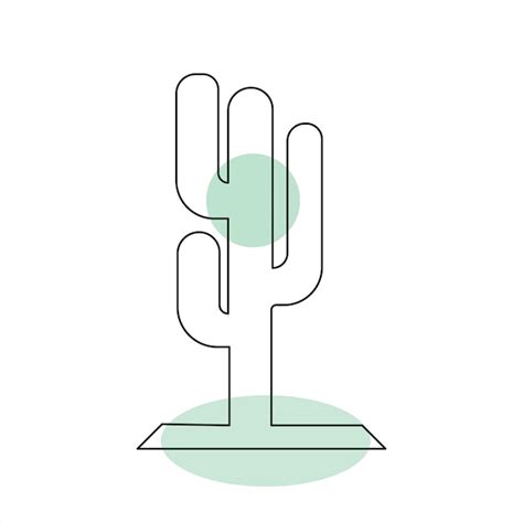 Planta De Cactus Arte Continuo De Una L Nea Ilustraci N Vectorial