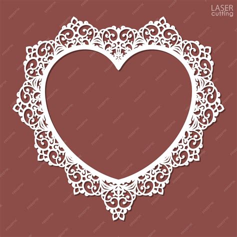 Premium Vector Laser Cut Heart Shaped Frame Photo Frame Template