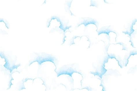 Clouds In Blue Sky For Background With Watercolor Texture Blue