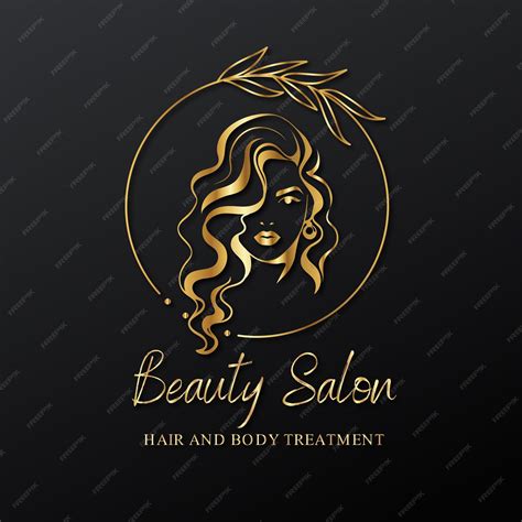 Logotipo De Belleza De Mujer De Color Dorado Vector Premium