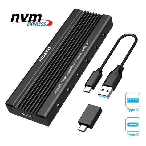 M.2 Nvme Usb C Ssd Enclosure Adapter, Usb 3.1 Gen 2 10Gbps To Nvme Pcie ...