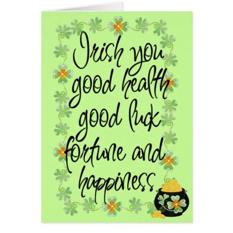 Irish You Good Luck Greeting Card Zazzle