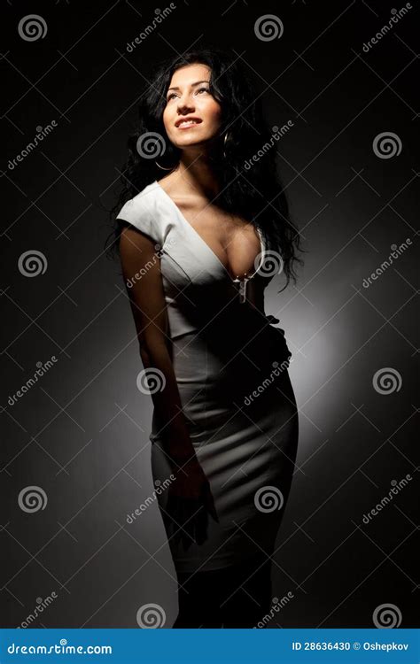 Beautiful Brunette With Big Breasts Stock Photo Image Of Clothing Hair 28636430