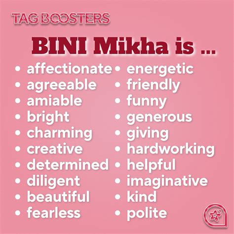 Bini Trendsetter On Twitter Tag Booster Bini Mikha Is Rt And