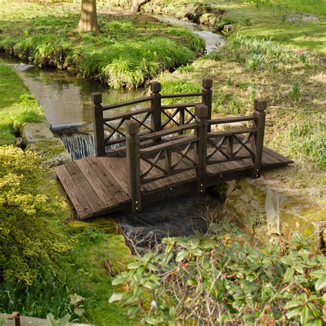 Homsee 5 Ft Wooden Garden Bridge Arc Stained Finish India Ubuy