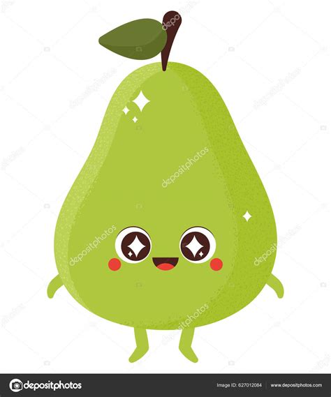 Kawaii Pear Illustration White Stock Vector By Grgroupstock