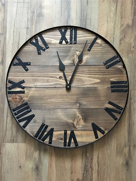 20 Rustic Wall Clock Distressed Wall Clock Farmhouse Etsy