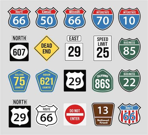 Premium Vector | United states of america route signs print ready ...