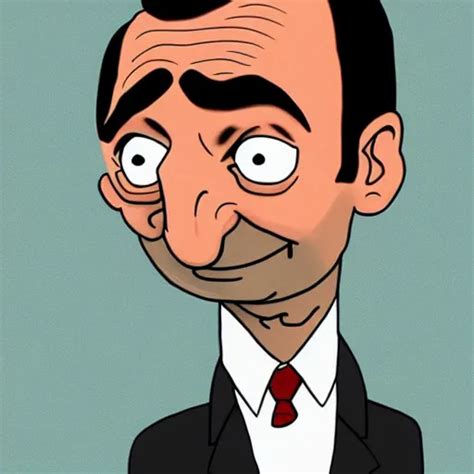 Krea Mr Bean In The Style Of The Simpsons Highly Detailed Illustration