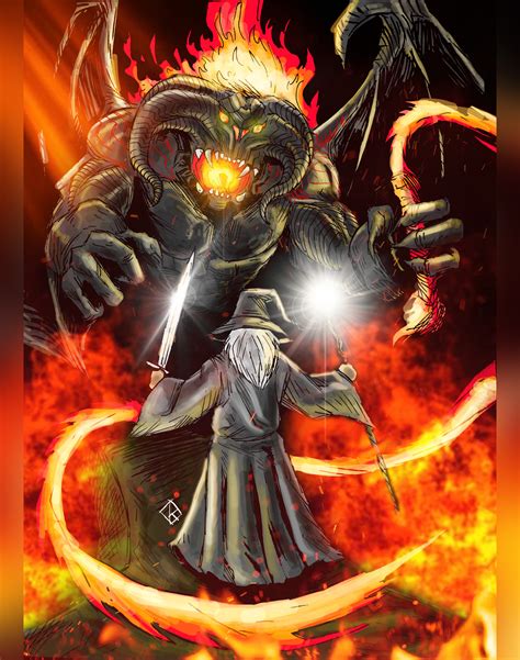 Artstation Gandalf Vs Balrog Lotr Fan Art