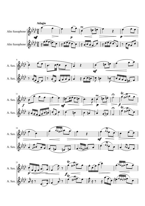 Saxophone Duet Sheet Music For Saxophone Alto Woodwind Duet