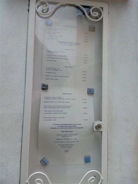 Menu At Acqua Pazza S R L Restaurant Ponza