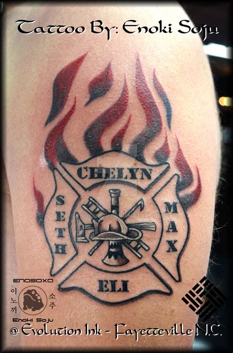 Custom Firefighter Tattoo Wflames By Enoki Soju By Enokisoju On Deviantart