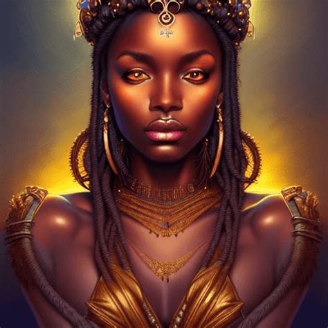 Brown Skin Queen Fantasy Art Print Creative Fabrica