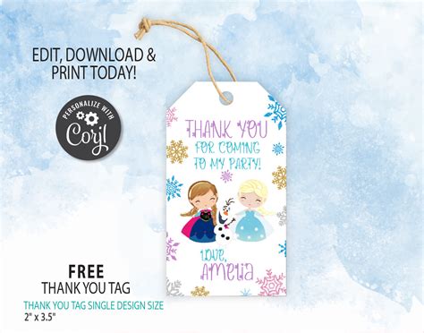 Frozen Birthday Invitation Template | Editable | Printable | Instant D ...