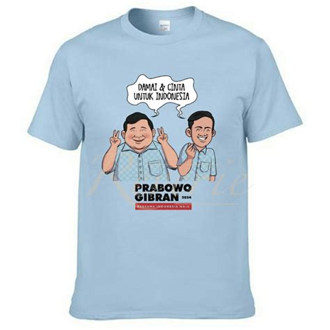 Jual KAOS BAJU TKN PRABOWO GIBRAN PASLON 02 KOTAK BIRU SERAGAM