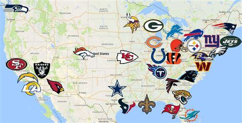 NFL Map | Teams | Logos - Sport League Maps