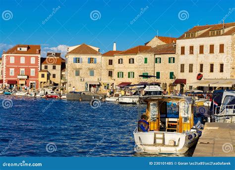 The Port And Seafront In Stari Grad Town On Hvar Island Editorial Image