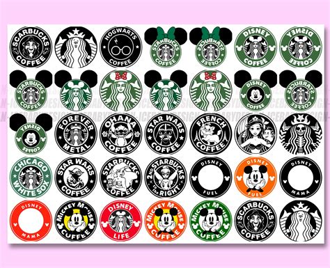 Disney Starbucks Svg Bundle Starbucks Logo Svg Starbucks Etsy