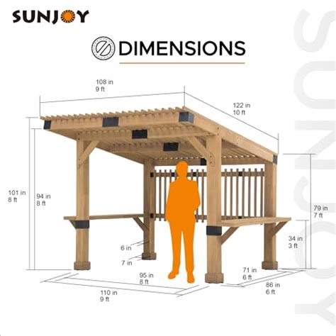 Sunjoy Wooden Grill Gazebo 10 Ft X 11 Ft Outdoor Cedar Frame Bbq Gazebo Backyard Hot Tub