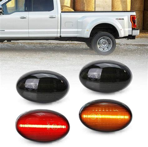 Tmh Pack Of 4 Smoked Lens 2 Amber 2 Red Led Fender Bed