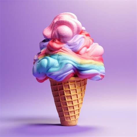 Premium Ai Image Variety Of Ice Cream Scoops In Cones With Chocolate