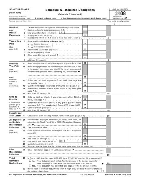 Form 1040 Schedules A And B Itemized Deductions And Interest And Dividen