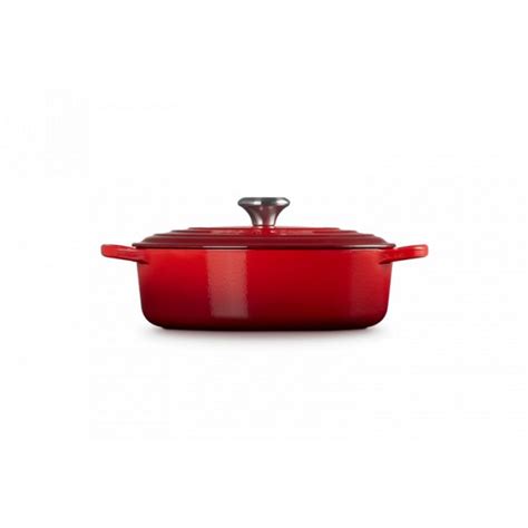 Cocotte En Fonte Ovale Basse 27 Cm Cerise Le Creuset Signature Achat Vente Cuisine Addict