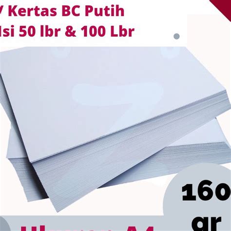 Jual Hj6 Kertas Brief Card Bc 16 Gram A4 F4 Isi 5 Lembar 1 Lembar