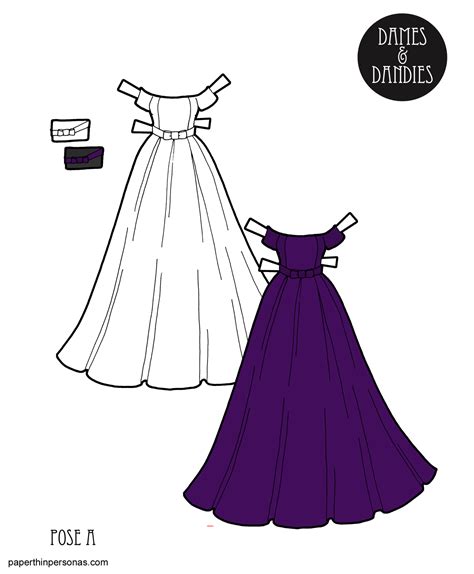 An Elegant Piece Of Evening Wear For The A Pose Printable Paper Dolls