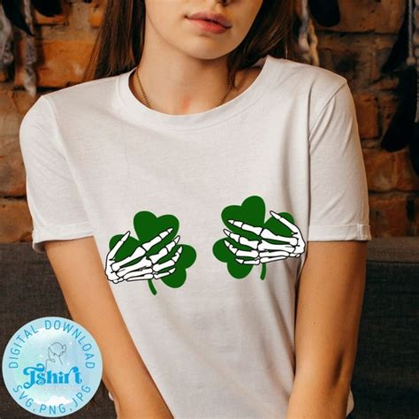Shamrock Boobs Svg Skeleton Boob Hands Svgst Patricks Day Etsy