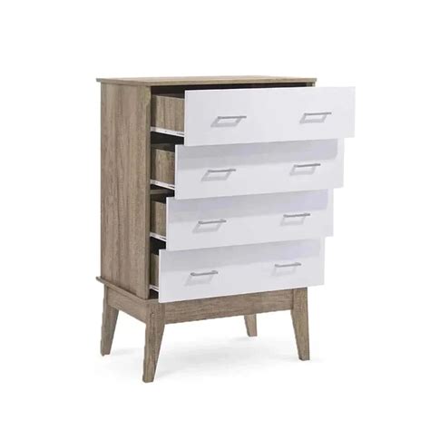 Oak Tallboy Chest Scandinavian 4 Drawer Design