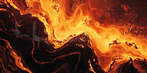fiery lava flow volcanic eruption texture stock illustration