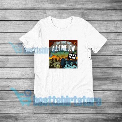 Get It Now All Time Low Don T Panic T Shirt Rock Band Merch S Xl