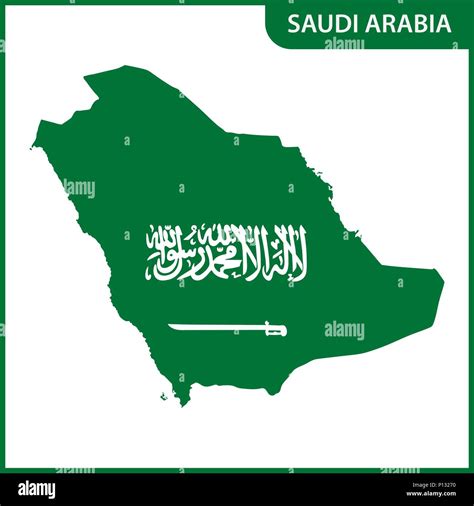 El Mapa Detallado De Arabia Saudita Con Bandera Nacional Imagen Vector