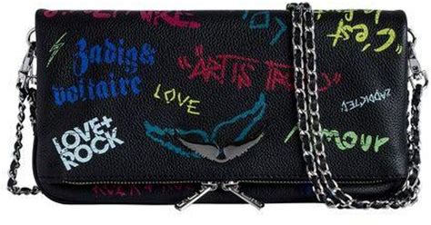 Zadig And Voltaire Rock Tag Clutch In Black Lyst