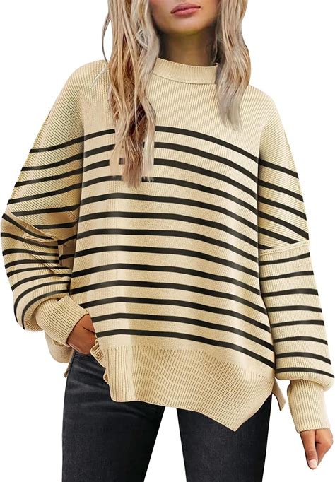 Lillusory Womens Crewneck Batwing Long Sleeve Sweater 2023 Fall