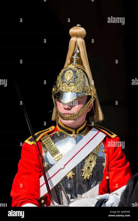 British Army Life Guards Of Household Cavalry Soldier On Ceremonial