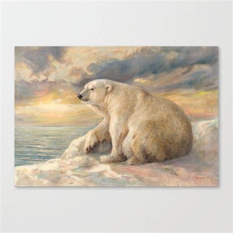 Polar Bear Rests On The Ice Arctic Alaska Canvas Print By Svitozar