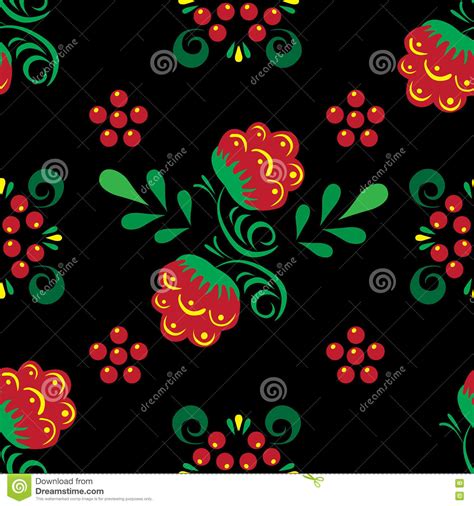 Khokhloma Stock Illustration Illustration Of Black Flower 70539317